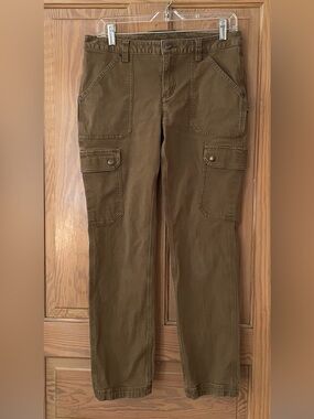 Duluth Fire Hose Cargo Work Pants, Size 8x31, Yellowish Olive